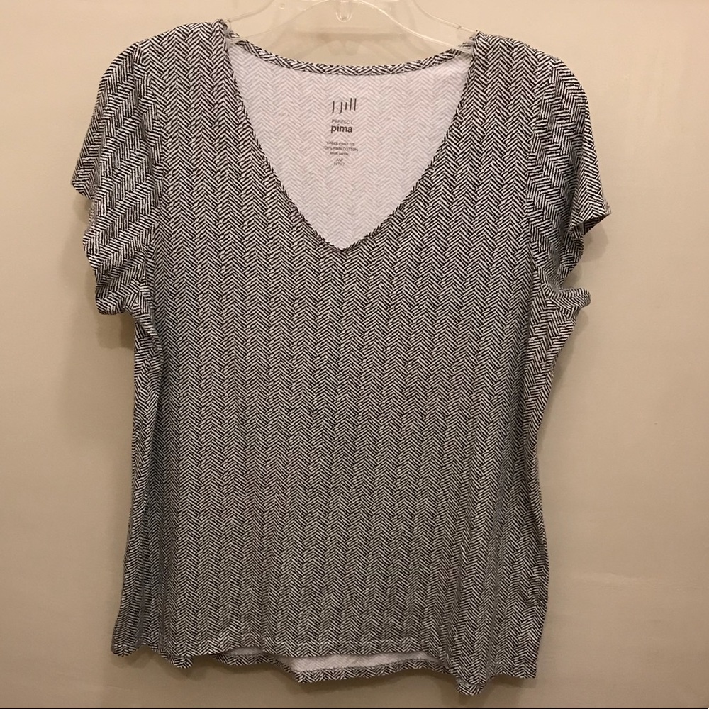 J. Jill Perfect Pima V-Neck Printed Tee